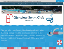 Tablet Screenshot of glenviewswimclub.com